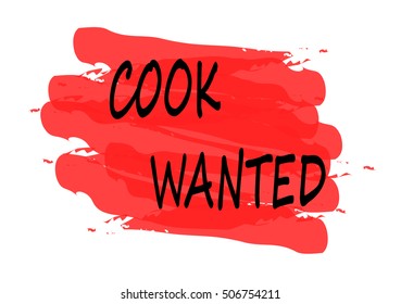 cook wanted vector card