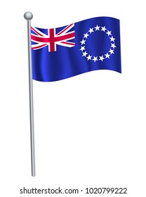 Cook waving flag on flagpole vector illustration.3d vector icon isolated on white background