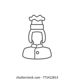 Cook woman line icon vector