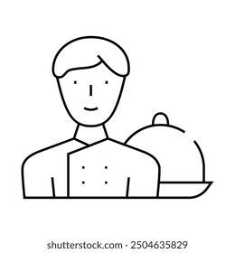 cook worker line icon vector. cook worker sign. isolated contour symbol black illustration