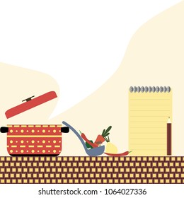 Kochbuch, kreative Kochgrafik, Vektorgrafik