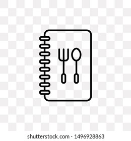 Cookbook icon isolated on transparent background. Recipe book symbol modern, simple, vector, icon for website design, mobile app, ui. Vector Illustration