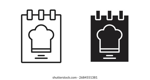 Ícones de livro de receitas conjunto de vetores simples. símbolo símbolo símbolo conjunto
