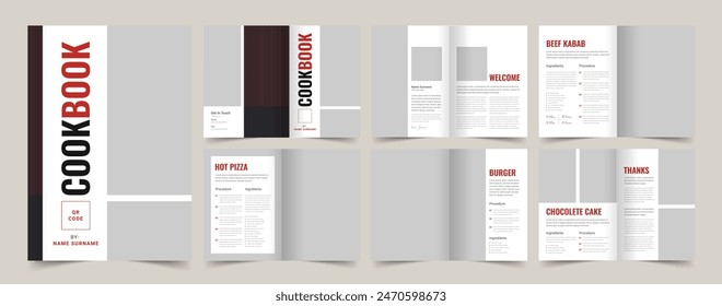 Cookbook Layout, Recipe Book Template, Brochure Design