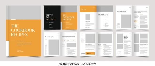 Cookbook Layout, Recipe Book Template, Brochure Design