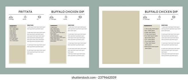 Cookbook Layout Template with Black Accents, Simple style and modern design, Recipe Book Layout