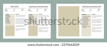 Cookbook Layout Template with Black Accents, Simple style and modern design, Recipe Book Layout