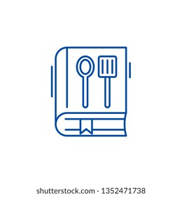 Cookbook line icon concept. Cookbook flat  vector symbol, sign, outline illustration.