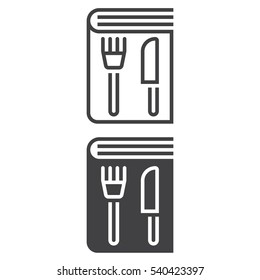 Cookbook line icon, outline and filled vector sign, linear and full pictogram isolated on white. Symbol, logo illustration