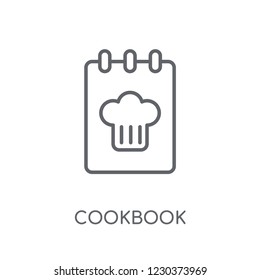 Cookbook linear icon. Modern outline Cookbook logo concept on white background from Hotel and Restaurant collection. Suitable for use on web apps, mobile apps and print media.