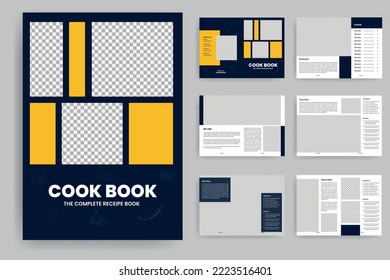 Cookbook Magazine Layout design and Recipe Book Template