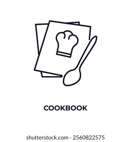 cookbook outline icon. Linear vector from hotel concept. Thin line cookbook icon isolated on white background