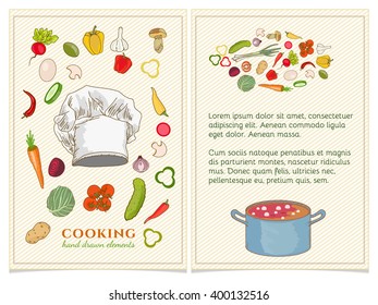 Cookbook page hand drawn elements 