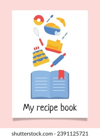 Cookbook page template. Home recipe book