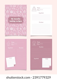 Cookbook page template. Home recipe book