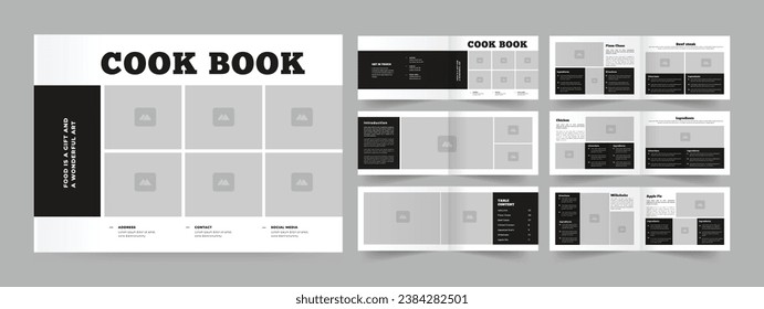 Cookbook or Recipe Book or Landscape Cookbook Template 