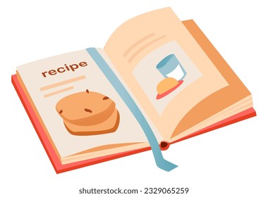 Cookbook of recipes. Cartoon vector illustration
