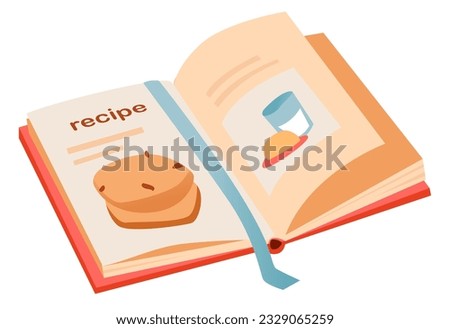 Cookbook of recipes. Cartoon vector illustration
