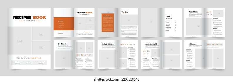 Cookbook Template Design Or Recipe Book Design