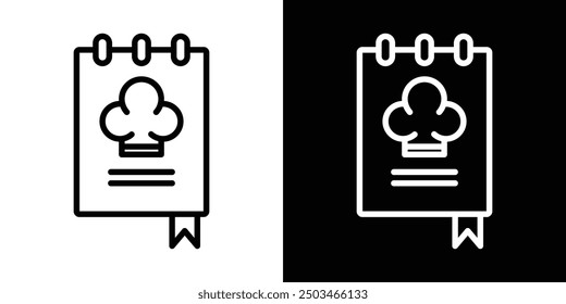 Cookbook thin line vector icon set.