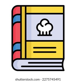 Cookbook vector design in trendy style, premium icon