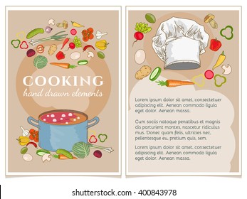 Cookbook vector hand drawn illustration