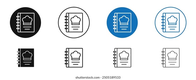 Cookbook vector icon in black and blue colors