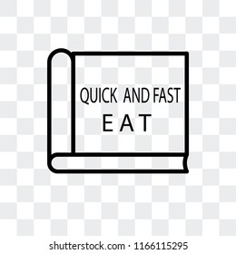 Cookbook vector icon isolated on transparent background, Cookbook logo concept