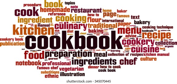 Cookbook word cloud concept. Vector illustration