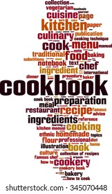 Cookbook word cloud concept. Vector illustration
