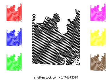Cooke County, Texas (Counties in Texas, United States of America,USA, U.S., US) map vector illustration, scribble sketch Cooke map