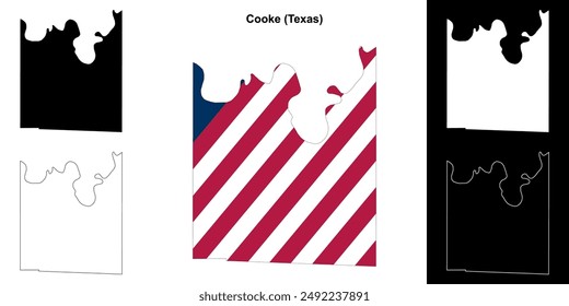 Conjunto de mapas esquemáticos del condado de Cooke (Texas)