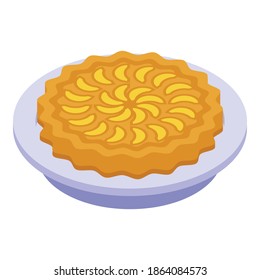 Cooked apple pie icon. Isometric of cooked apple pie vector icon for web design isolated on white background