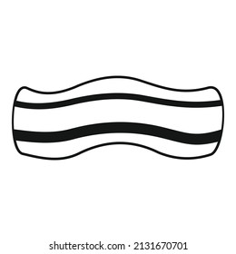 Cooked bacon icon simple vector. Slice meat. Food fried