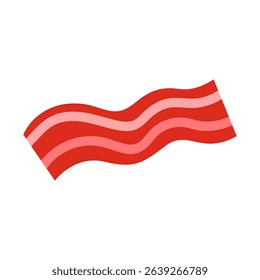 Cooked bacon strip vector illustration. 