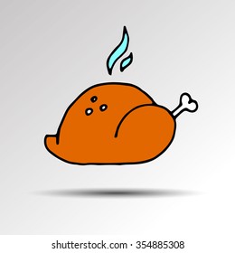 cooked chicken food dinner meat roast meal vector turkey roasted plate tasty