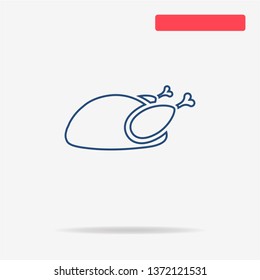 Cooked chicken icon. Vector concept illustration for design.