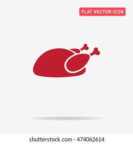 Cooked chicken icon. Vector concept illustration for design.