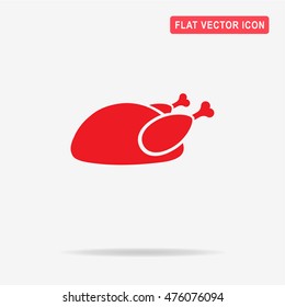 Cooked chicken icon. Vector concept illustration for design.