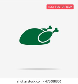 Cooked chicken icon. Vector concept illustration for design.