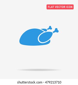Cooked chicken icon. Vector concept illustration for design.