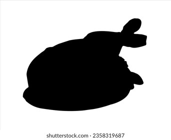 Cooked chicken silhouette vector art white background