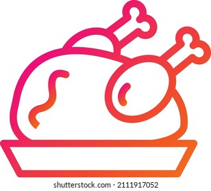 Cooked chicken Vector Icon Design Illustration