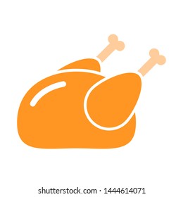 Cooked chicken vector icon, flat illustration design