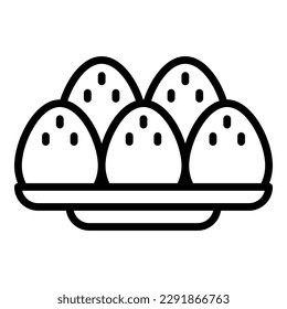 Cooked egg icon outline vector. Dish baked. Food sauce