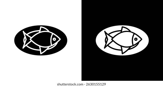 Cooked fish icon concept, vector illustration