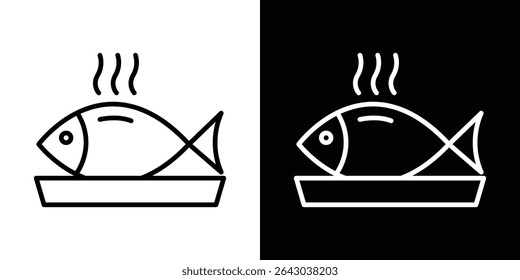 Cooked fish icon Flat style logo vector. perfect for UI designs