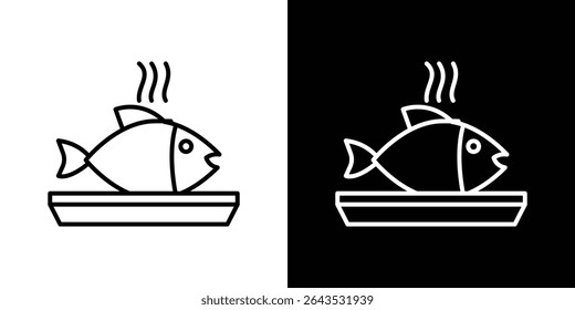 Cooked fish icon. Graphic Design vector icon. Ui Ux Icons