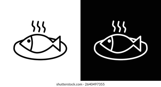 Cooked fish icon Graphic vector set for ui design