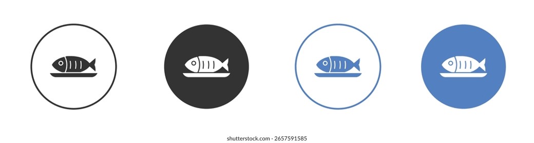 Cooked fish icon logo graphic designs